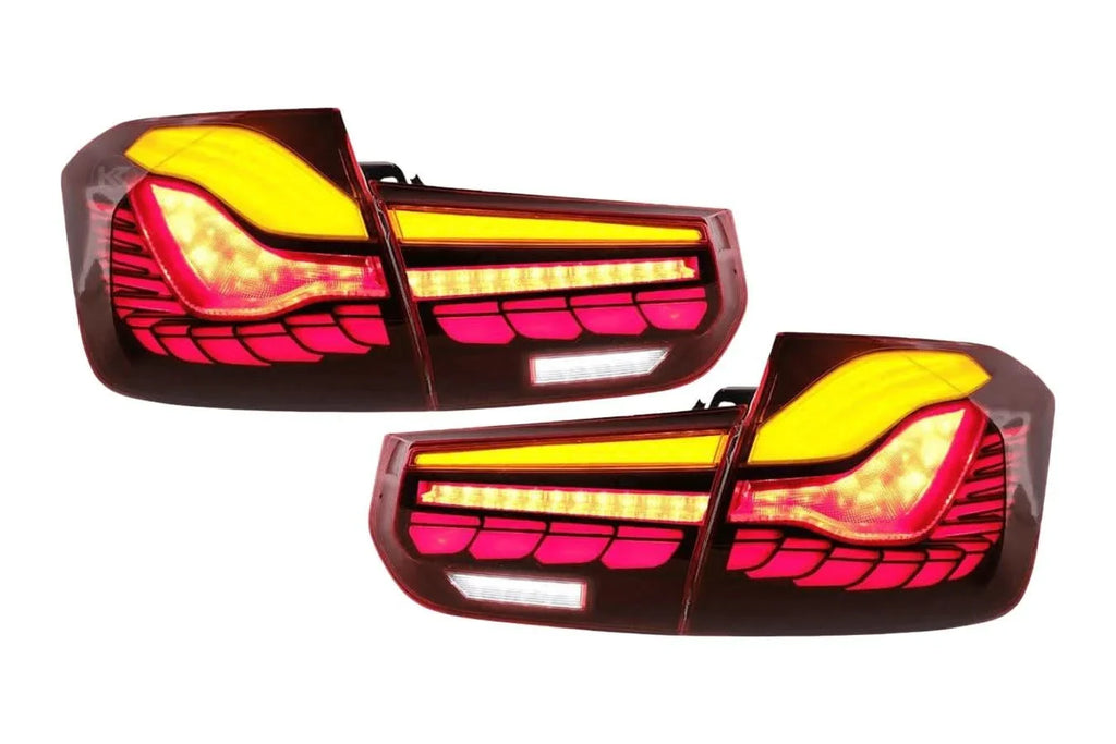 BMW 3-Series 6th Gen F30 F35 F80 GTS Style -Red or Smoked- OLED Dynamic Tail Lights (2012-2019)