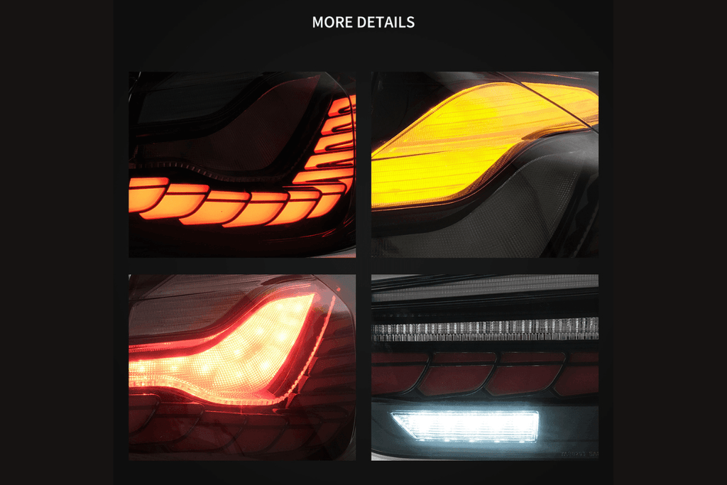 BMW 3-Series 6th Gen F30 F35 F80 GTS Style -Red or Smoked- OLED Dynamic Tail Lights (2012-2019)
