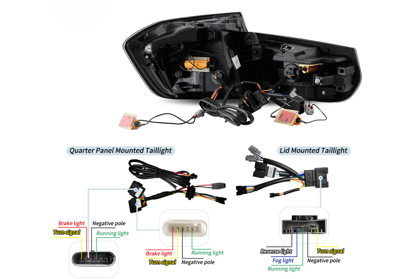 BMW 3-Series 6th Gen F30 F35 F80 GTS Style -Red or Smoked- OLED Dynamic Tail Lights (2012-2019)