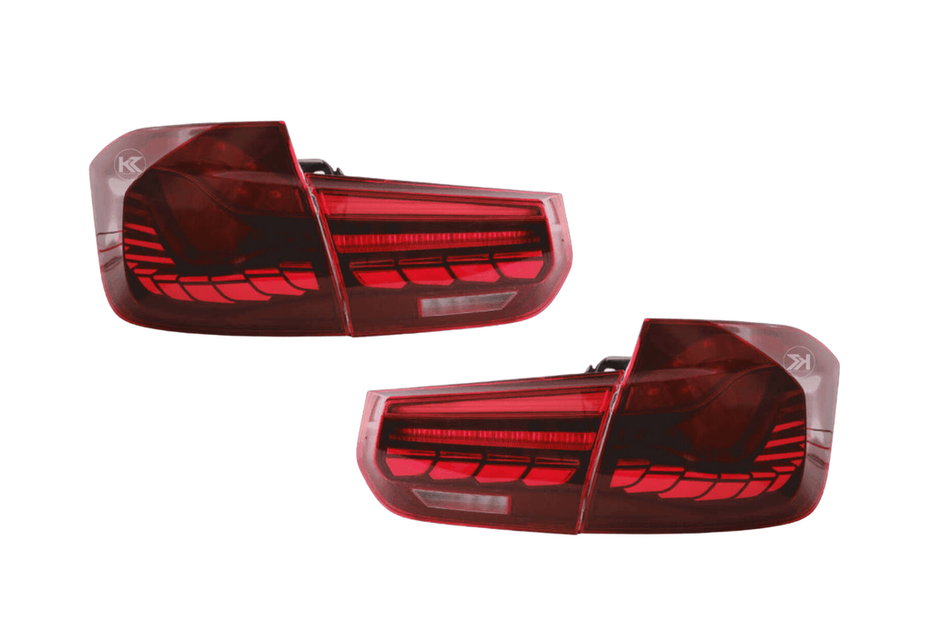 BMW 3-Series 6th Gen F30 F35 F80 GTS Style -Red or Smoked- OLED Dynamic Tail Lights (2012-2019)