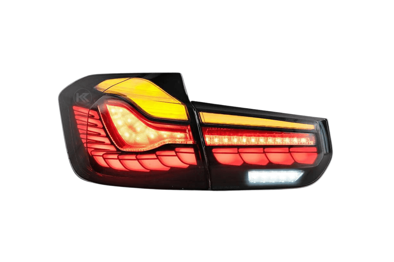BMW 3-Series 6th Gen F30 F35 F80 GTS Style -Red or Smoked- OLED Dynamic Tail Lights (2012-2019)