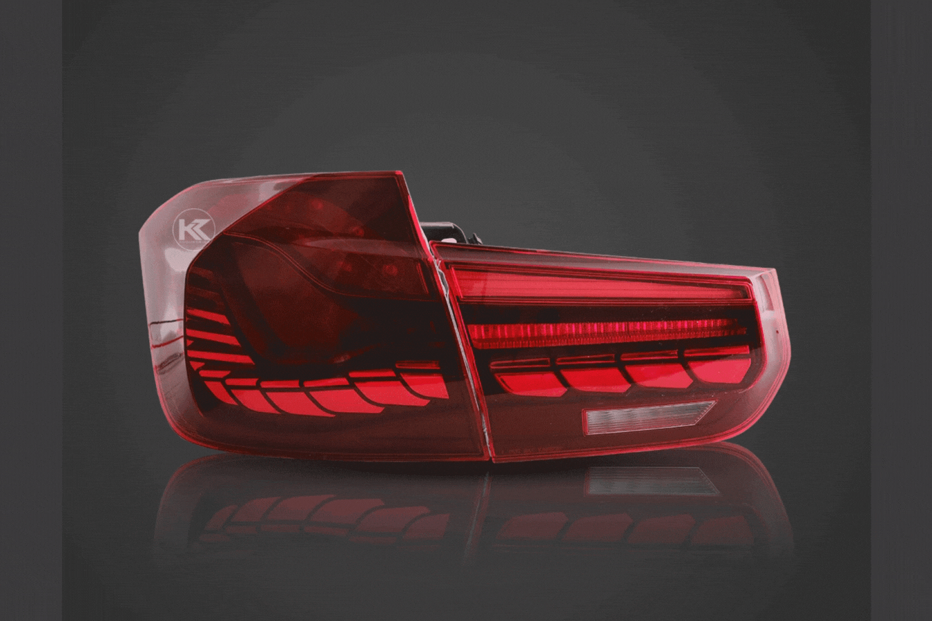 BMW 3-Series 6th Gen F30 F35 F80 GTS Style -Red or Smoked- OLED Dynamic Tail Lights (2012-2019)