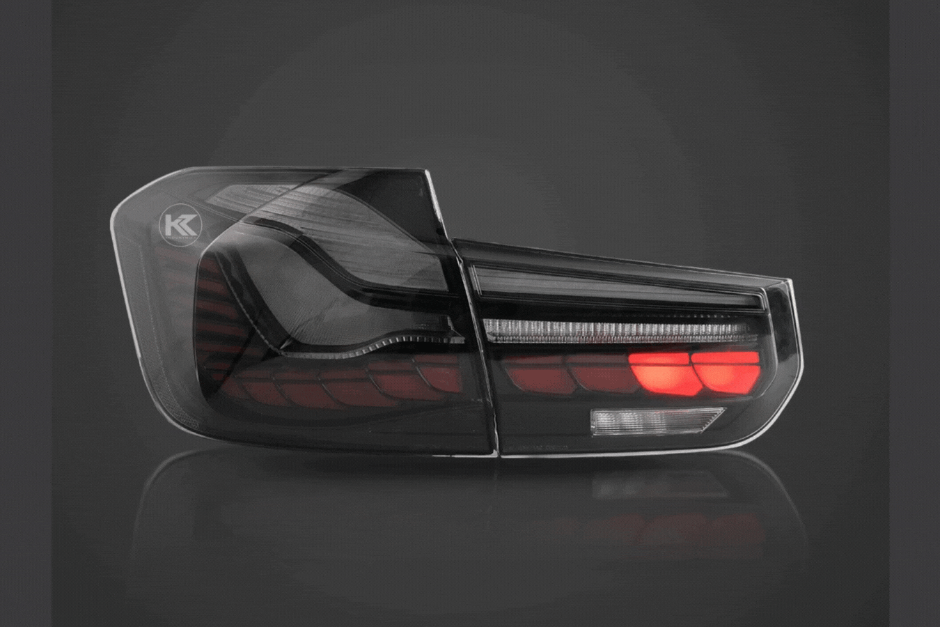 BMW 3-Series 6th Gen F30 F35 F80 GTS Style -Red or Smoked- OLED Dynamic Tail Lights (2012-2019)