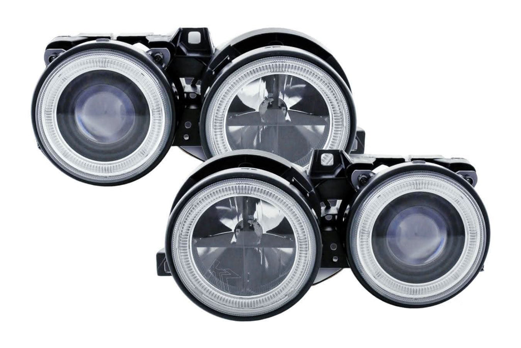BMW 3-series E30 2/4 Door Black Angel Eyes Headlight Set (1987-1991)