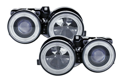 BMW 3-series E30 2/4 Door Black Angel Eyes Headlight Set (1987-1991)
