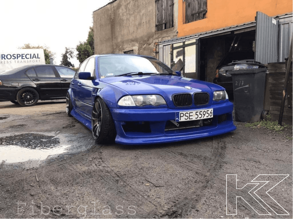 BMW 3-Series E46 Sedan Full Over Fender Kit with Vented Front Fenders - ABS OR Fiberglass