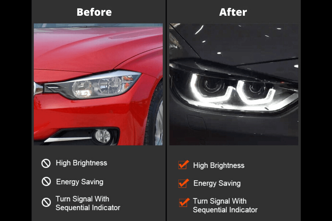 BMW 3-Series F30 F35 Modern Style LED Headlights (2013-2015)
