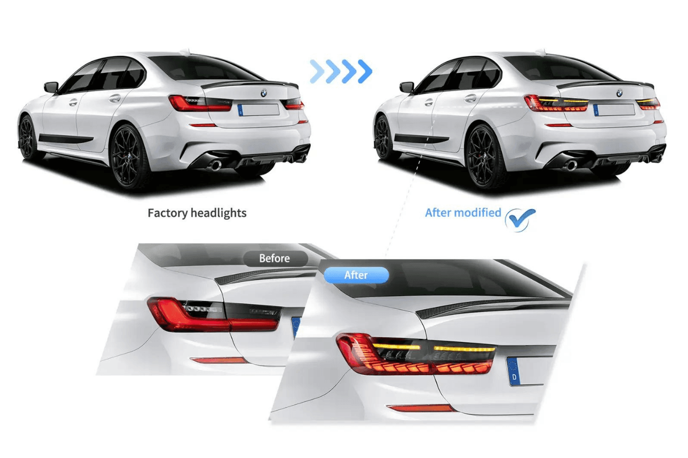 BMW 3-Series G20/G28/G80 Dragon Scale Style Tail Lights (2019 - 2024)
