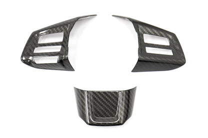 OLM Carbon Fiber Steering Wheel Covers - 2015 Subaru WRX / 2015 STI (MT)