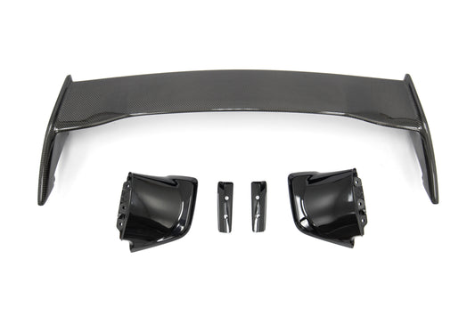 OLM Silverline Carbon Fiber OEM S Style Spoiler with Black Bases - 2015+ WRX / 2015+ STI