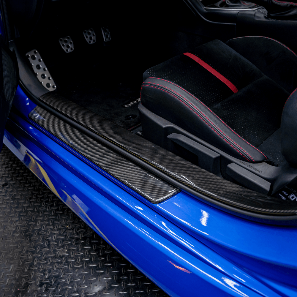 GR86/BRZ Tanso Carbon Fiber Inner Door Sill Covers - Twill / Forged Carbon Fiber