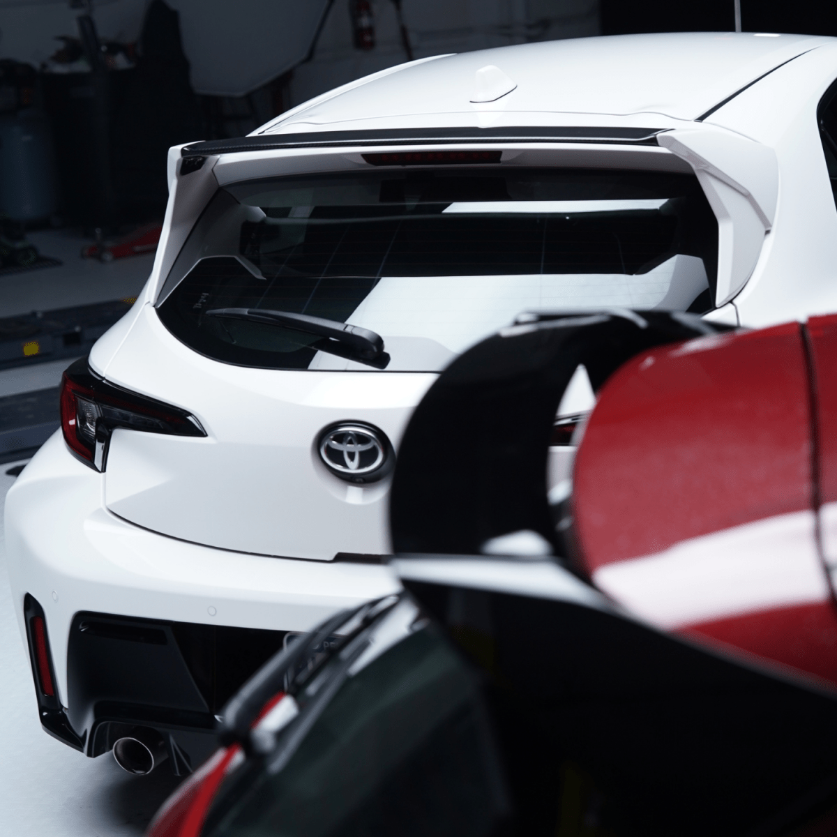 Toyota GR Corolla Paint Matched/Gloss Black/Carbon Fiber Spec D Rear Spoiler