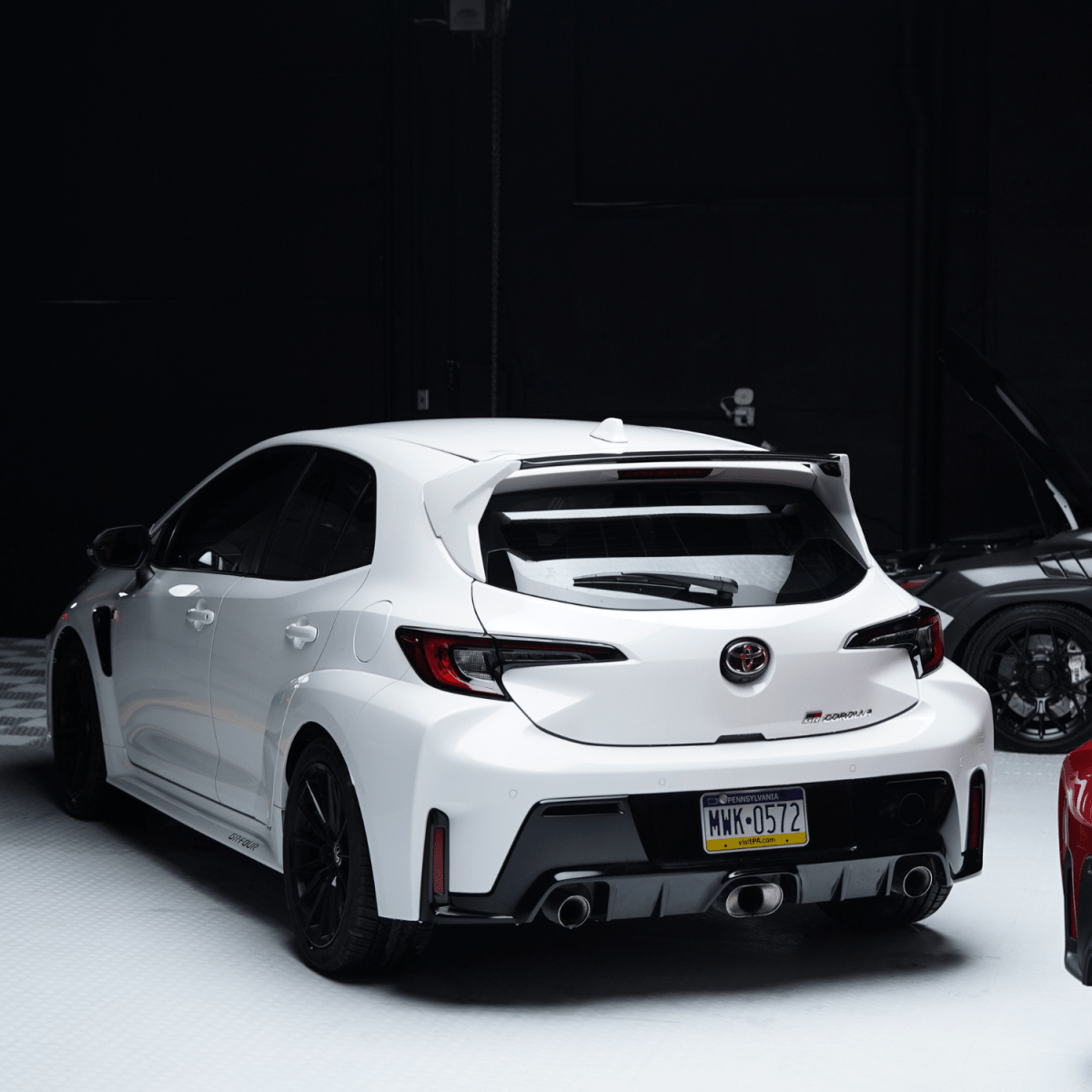 Toyota GR Corolla Paint Matched/Gloss Black/Carbon Fiber Spec D Rear Spoiler