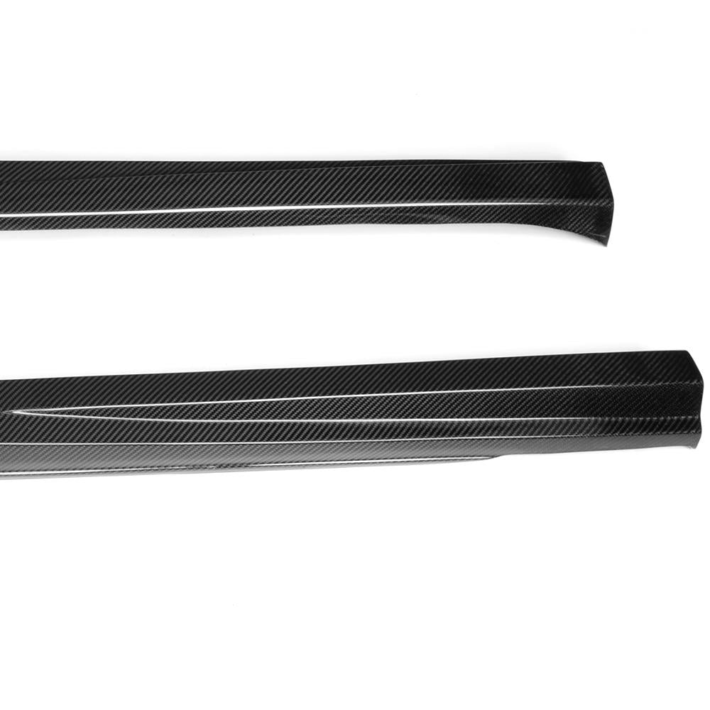 VW Golf MK7 GTI Carbon Fiber Side Skirt Extensions – Gloss Black (2014–2016)
