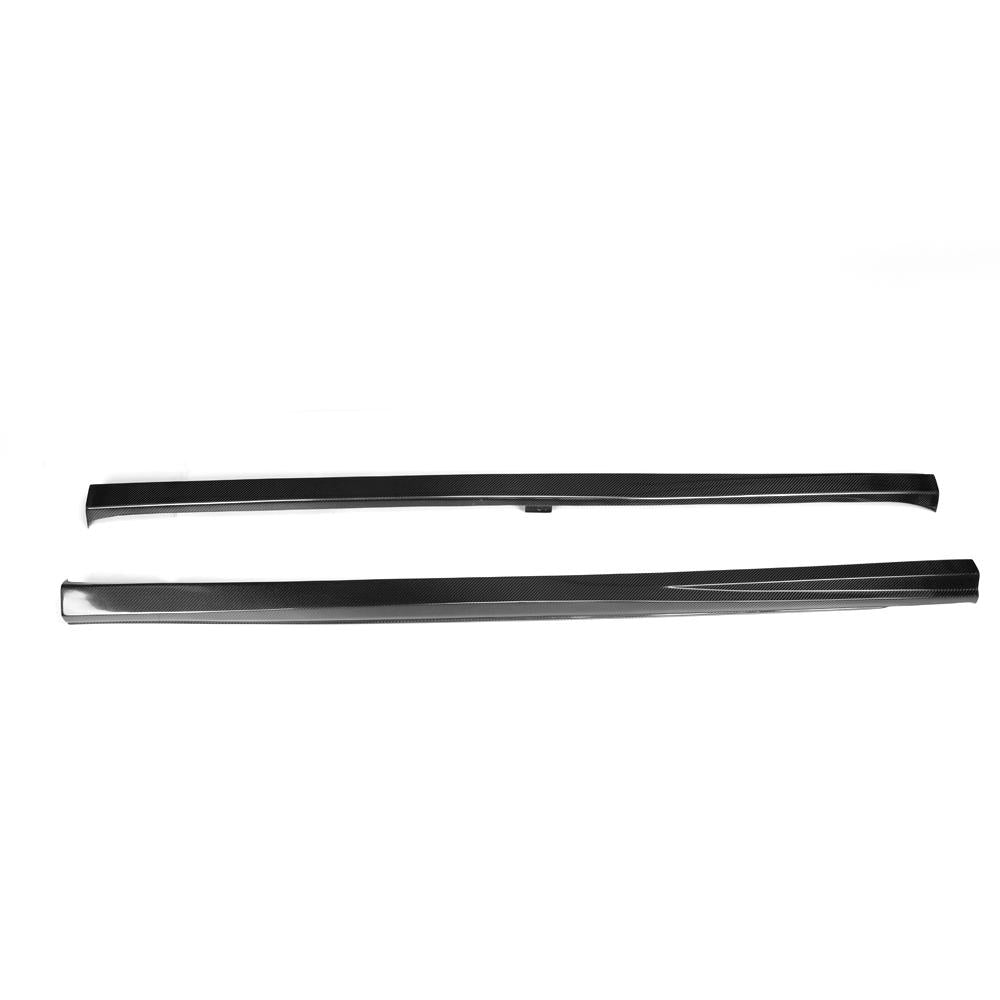 VW Golf MK7 GTI Carbon Fiber Side Skirt Extensions – Gloss Black (2014–2016)