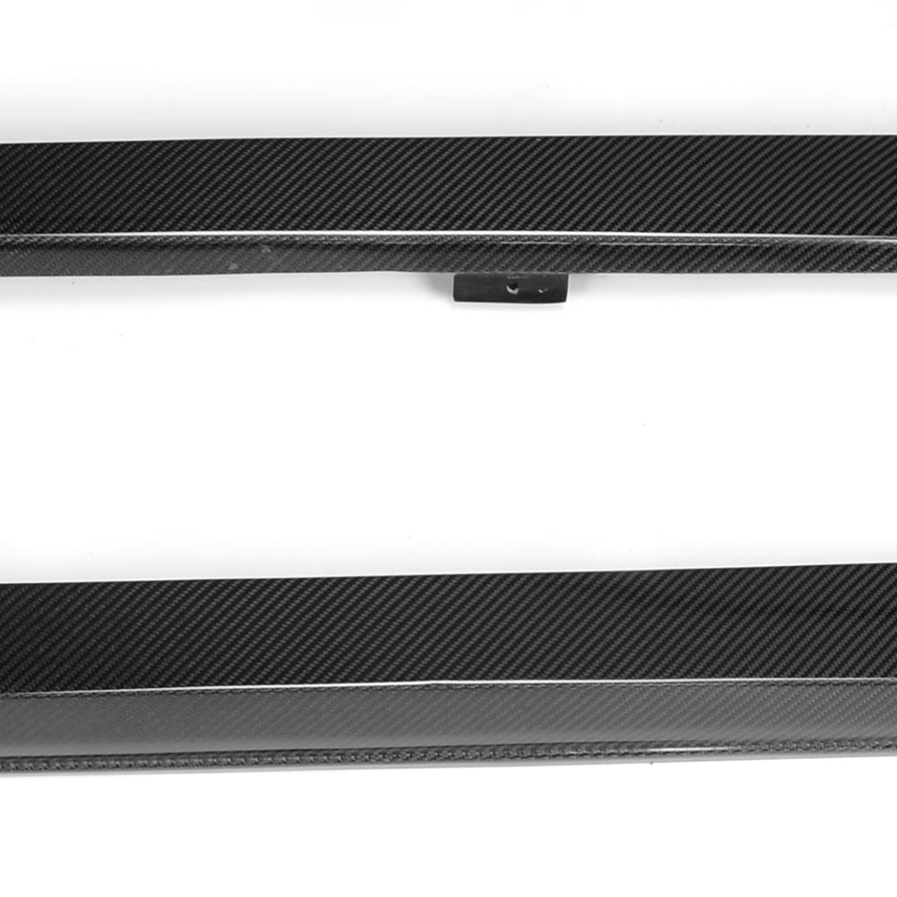 VW Golf MK7 GTI Carbon Fiber Side Skirt Extensions – Gloss Black (2014–2016)