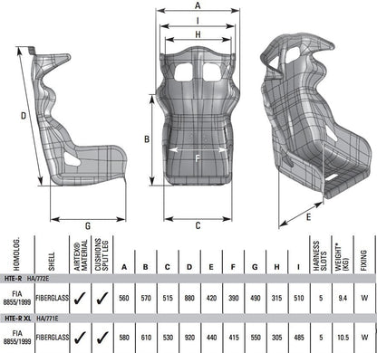 OMP HTE-R Racing Seat | Regular or XL