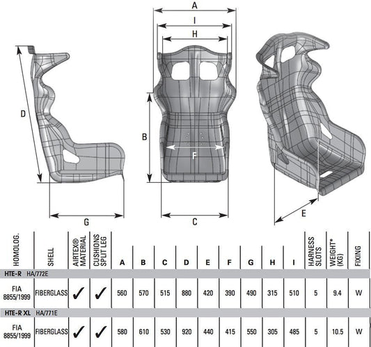 OMP HTE-R Racing Seat | Regular or XL