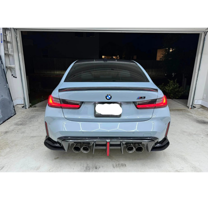 Carbon Fiber Rear Diffuser Brake Light V1 for BMW G80 M3/G82 M4