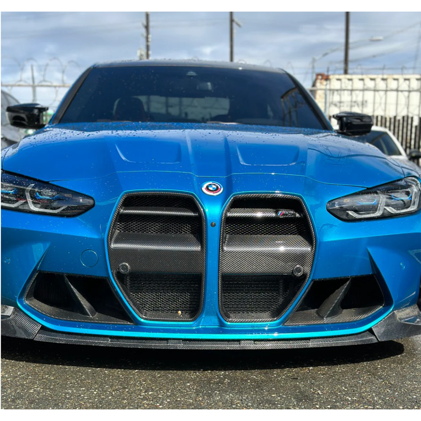 VR Style Carbon Fiber Front Grille Replacement Set for BMW G80 M3/G82 M4