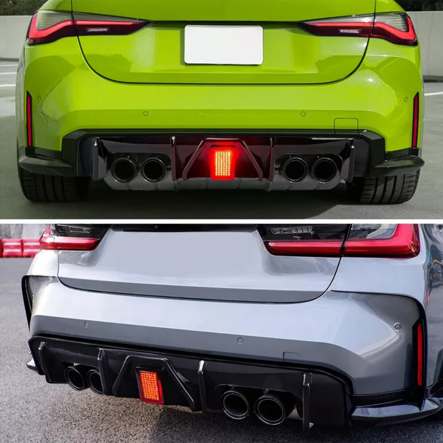 ABS Gloss Black Rear Diffuser w/ Brake Light for BMW G80 M3/G82 M4