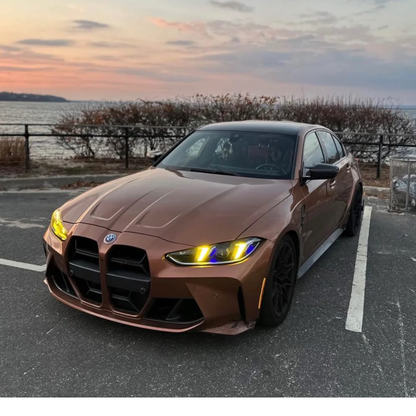 Facelift Snake Eyes Dual Color DRL Headlight V2 Upgrade for BMW G8X G80 M3/G82 M4