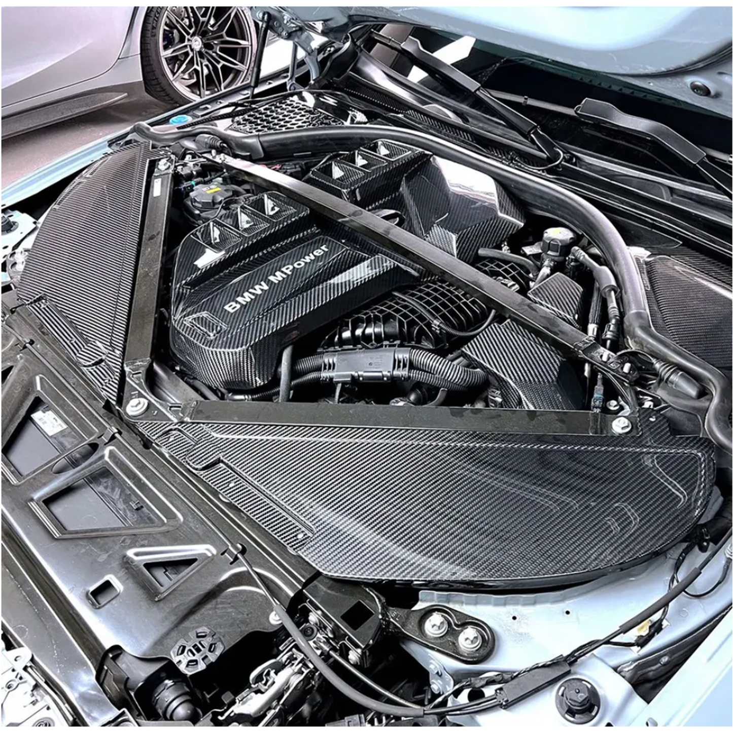 Dry Carbon Fiber Full Engine Bay Cover Kit for BMW G80 M3/G82 M4
