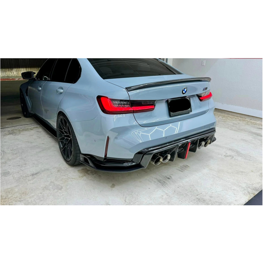 Carbon Fiber Rear Diffuser Brake Light V1 for BMW G80 M3/G82 M4
