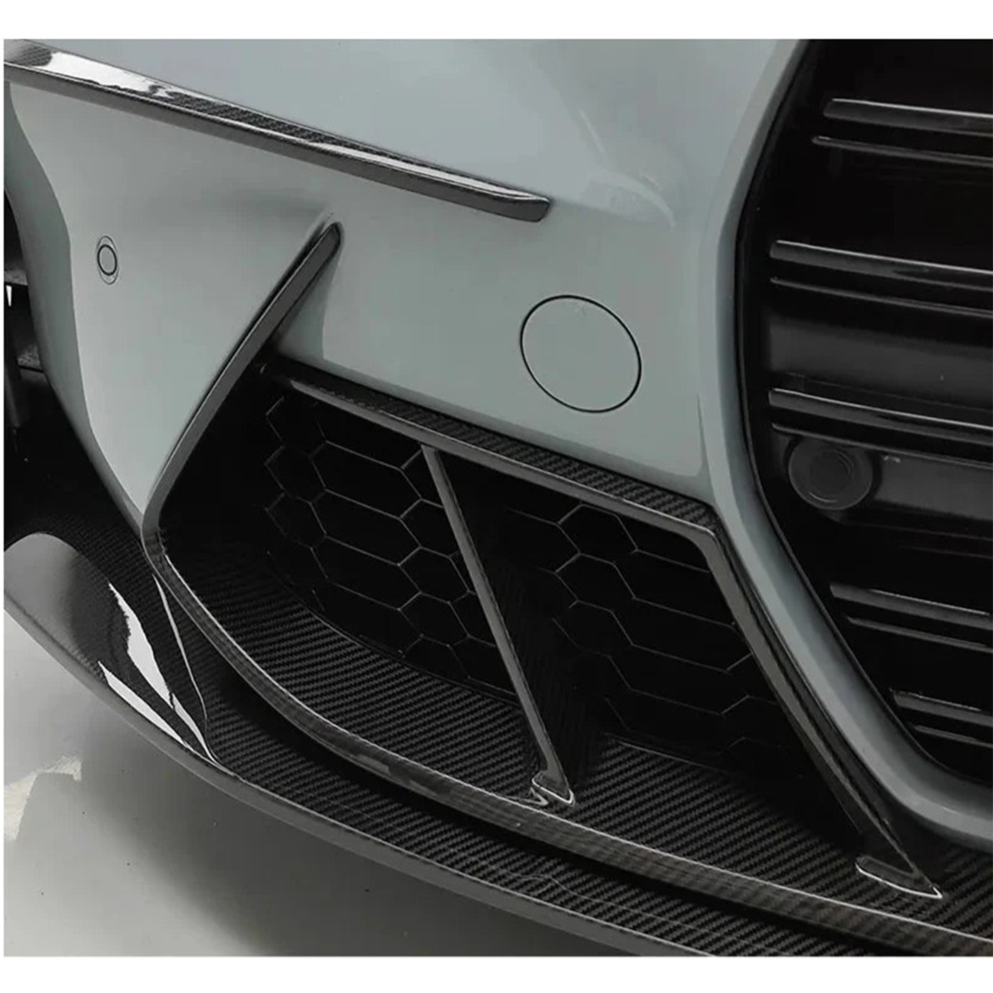 Prepreg Carbon Fiber PT Style Front Bumper Trim for BMW G80 M3/G82 M4