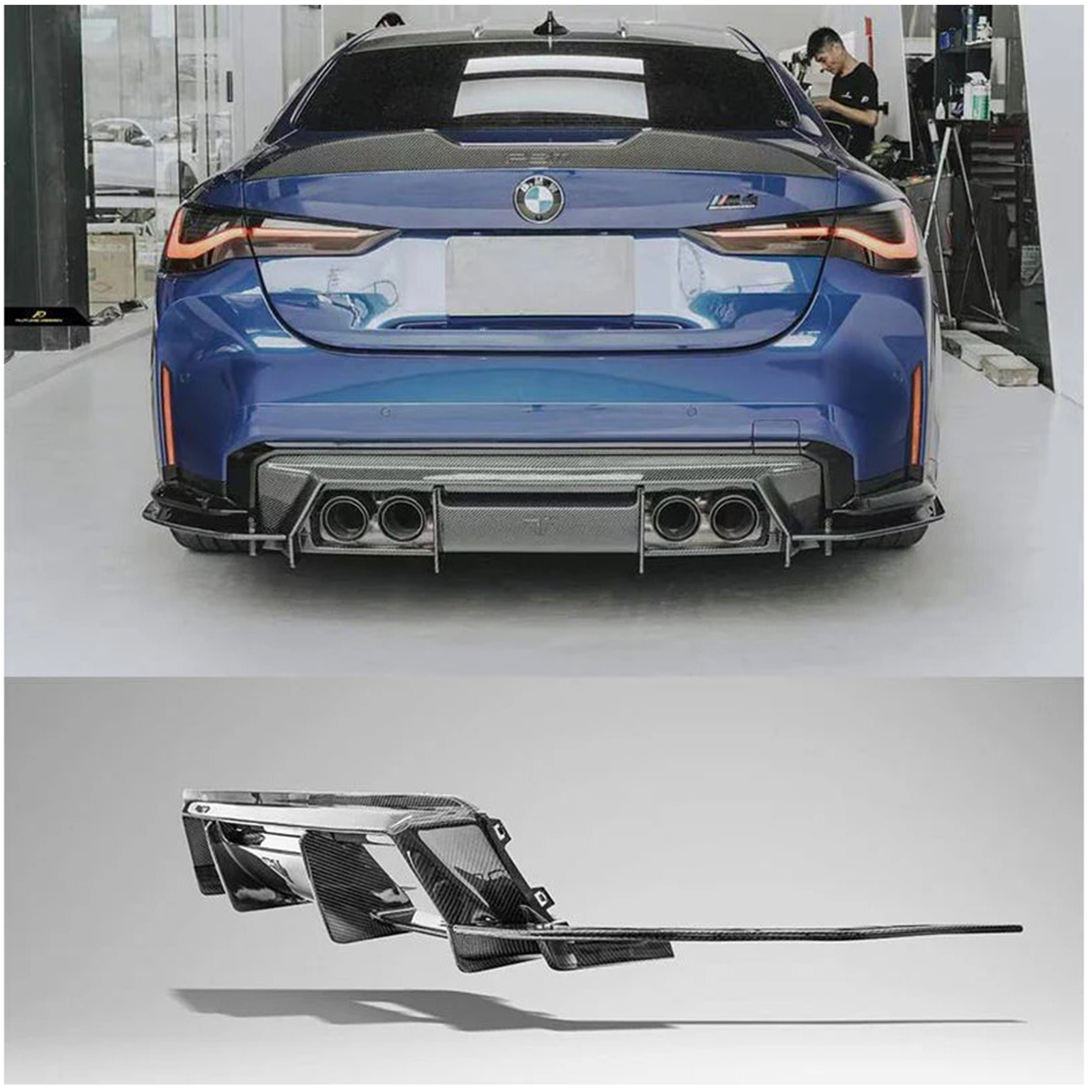Prepreg Carbon Fiber FD Style Rear Diffuser for BMW G80 M3/G82 M4