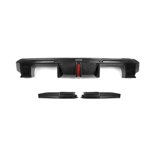 Carbon Fiber Rear Diffuser w/ Brake Light & Splitter for BMW G80 M3/G82 M4