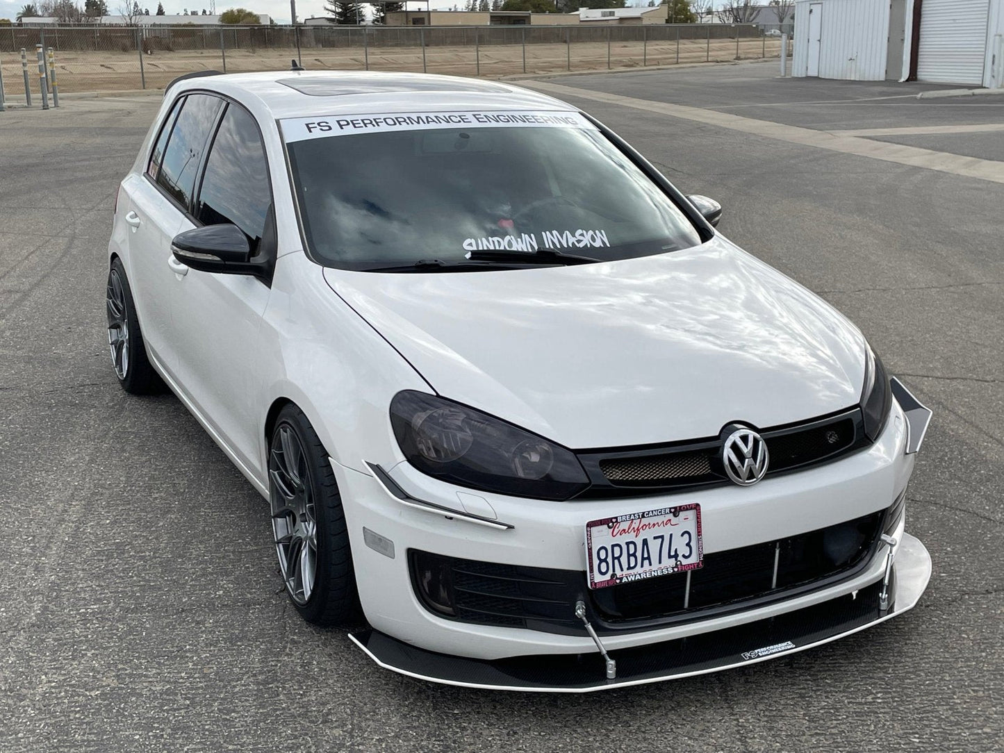 Volkswagen MK6 (2010-2014) Golf GTI Front Splitter V3 (Partial Chassis Mount)